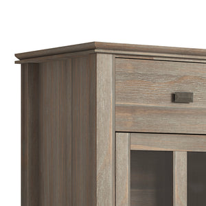 English Elm Artisan Solid Wood Sideboard Buffet In Distressed Grey - Timeless Storage Solution For Any Space B136P158705