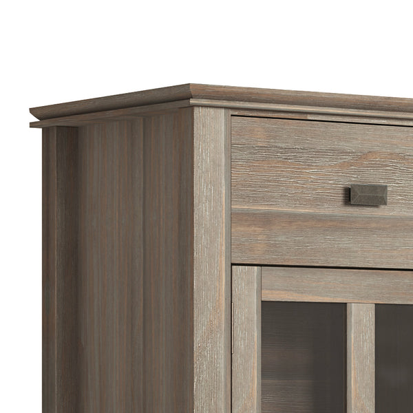 English Elm Artisan Solid Wood Sideboard Buffet In Distressed Grey - Timeless Storage Solution For Any Space B136P158705