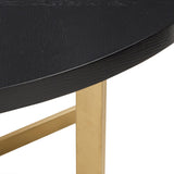 Homelegance By Top-Line DuBose Black Finish 45" Round Table with Gold Metal Base Black Wood