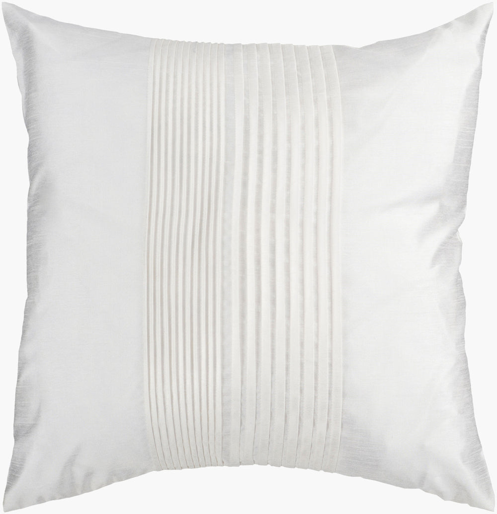 Surya Solid Pleated Pillow Cover 22"L X 22"W - Elegant, Durable Accent For Timeless Home Decor Style White Polyester,Polyester Hh017-2222