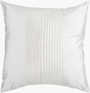Surya Solid Pleated Pillow Cover 22"L X 22"W - Elegant, Durable Accent For Timeless Home Decor Style White Polyester,Polyester Hh017-2222