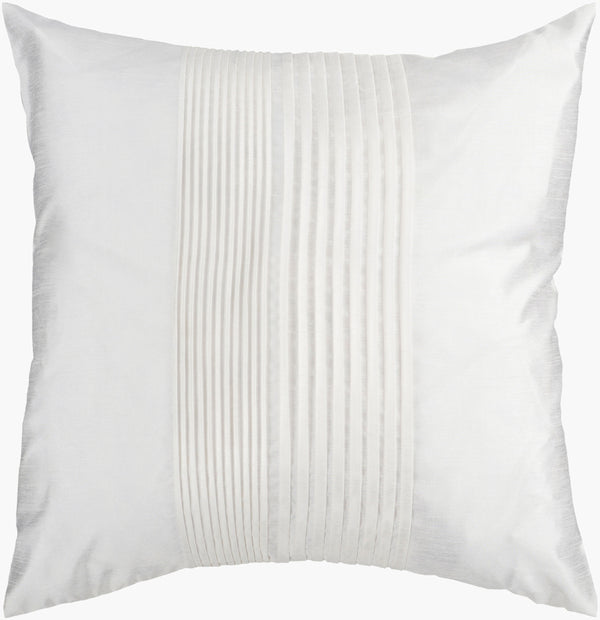 Surya Solid Pleated Pillow Cover 22"L X 22"W - Elegant, Durable Accent For Timeless Home Decor Style White Polyester,Polyester Hh017-2222