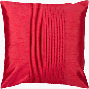 Surya Solid Pleated Pillow Cover 22"L X 22"W - Elegant, Durable Accent For Timeless Home Decor Style Red Polyester,Polyester Hh025-1818