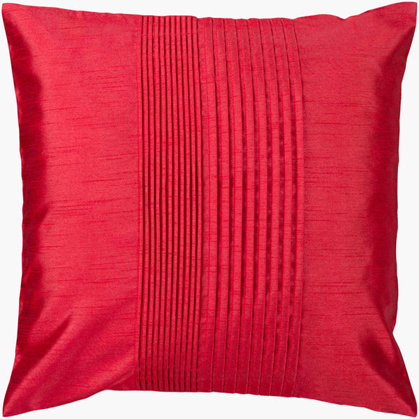 Surya Solid Pleated Pillow Cover 22"L X 22"W - Elegant, Durable Accent For Timeless Home Decor Style Red Polyester,Polyester Hh025-1818