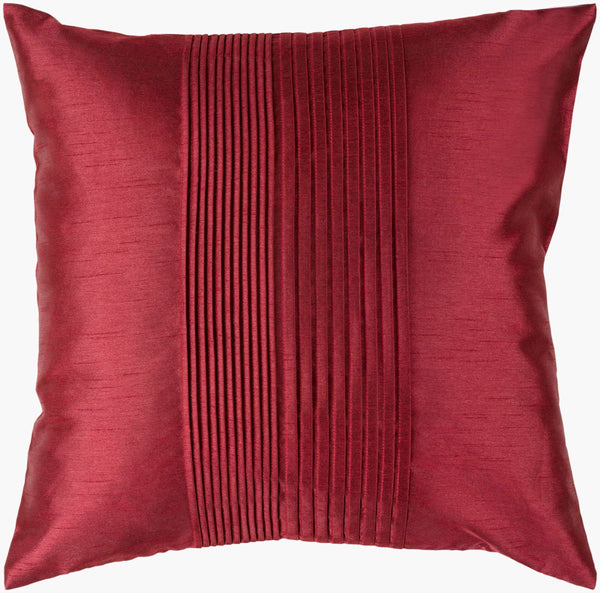 Surya Solid Pleated Pillow Cover 22"L X 22"W - Elegant, Durable Accent For Timeless Home Decor Style Red Polyester,Polyester Hh026-2222p