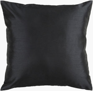 Surya Solid Luxe Pillow Kit - 20"X20" Decorative Covers & Inserts For Timeless Home Comfort & Style Black Polyester,Polyester Hh037-2222d