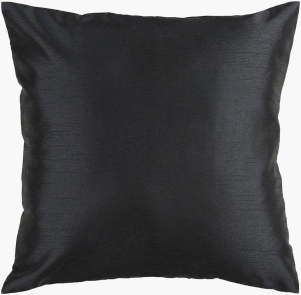 Surya Solid Luxe Pillow Kit - 20"X20" Decorative Covers & Inserts For Timeless Home Comfort & Style Black Polyester,Polyester Hh037-2222d