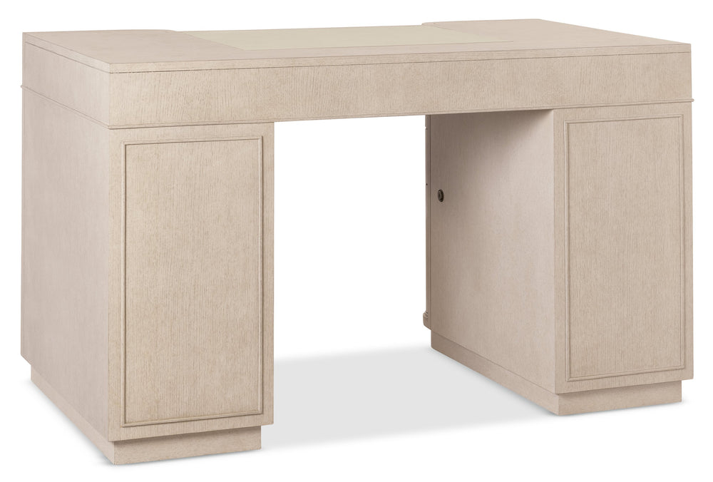Hooker Furniture Marlowe Executive Writing Desk with Leather Surface Nine Drawers and Oak Veneer Finish 26.25L x 50.25W x 30.00H 6420-10458-80