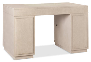 Hooker Furniture Marlowe Executive Writing Desk with Leather Surface Nine Drawers and Oak Veneer Finish 26.25L x 50.25W x 30.00H 6420-10458-80