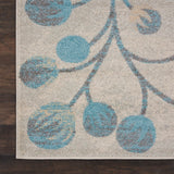 Nourison Tranquil TRA03 Machine Made Power-loomed No Border Indoor Only Farmhouse  Rug Ivory,Turquoise, Turquoise and Beige 100% Polypropylene 99446484314