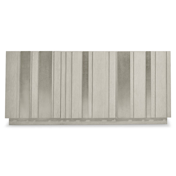 Bernhardt Bernhardt Tempo Buffet With Wire‑Brushed Oak & Sandblasted Aluminum Overlays, Soft‑Close Storage 346132