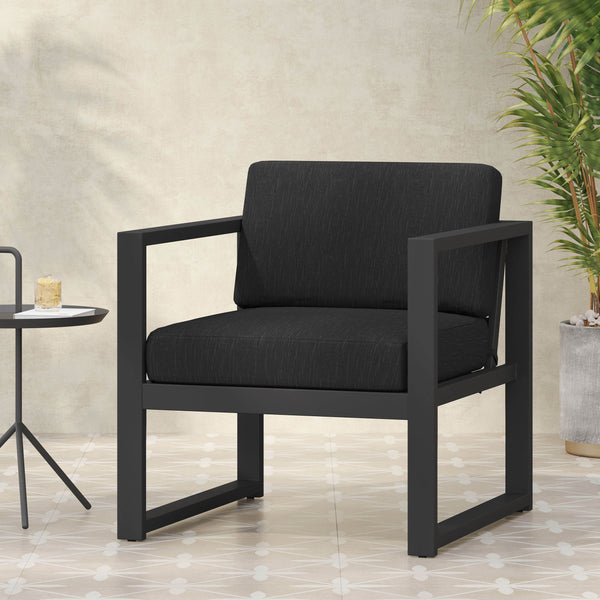 English Elm Christopher Knight Home® - NAVAN Dark Gray Club Chair with Aluminum Frame, Water-Resistant Cushions, Modern Outdoor Comfort 57716.00NS