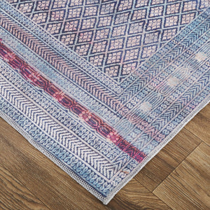 Feizy Rugs Voss Collection Bold Transitional Rug: Vibrant Colors & Distinctive Patterns For Any Living Space Blue,Tan,Pink Polyester Vos39h7faqumlte76