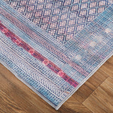 Feizy Rugs Voss Polyester Machine Made Rustic Rug Tan/Blue/Pink 8'-10" x 12'