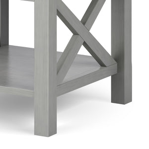 English Elm Kitchener Fog Grey End Table - Handcrafted Solid Wood With Storage, Modern Farmhouse Charm & Style B136P158761