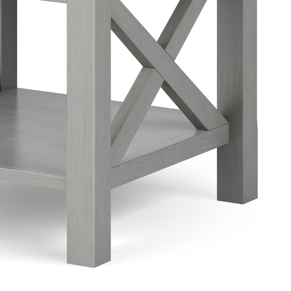 English Elm Kitchener Fog Grey End Table - Handcrafted Solid Wood With Storage, Modern Farmhouse Charm & Style B136P158761
