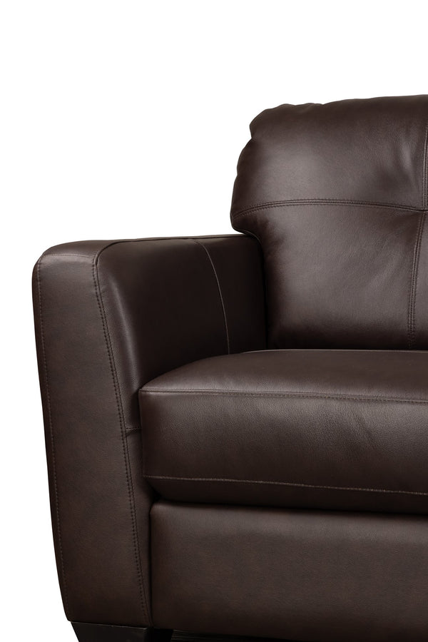 Porter Designs Porter Mantua Elegant Top Grain Leather Sofa In Brown - Stylish, Comfortable & Modern Design Brown Leather 02-189-01-4667