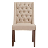 Homelegance By Top-Line Griffin Tufted Linen Upholstered Side Chairs (Set of 2) Beige Rubberwood