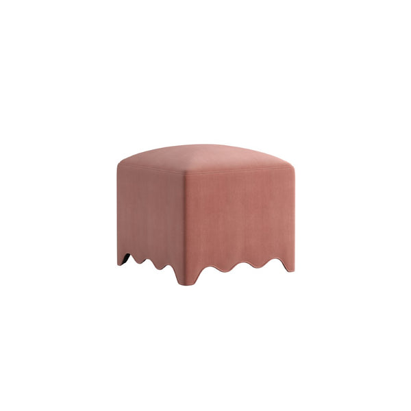 A.R.T. Furniture Lowry Ottoman - Plush Dusty Rose Accent Piece with Scalloped Base for Stylish Living Spaces Terracotta Rose 738504-5000