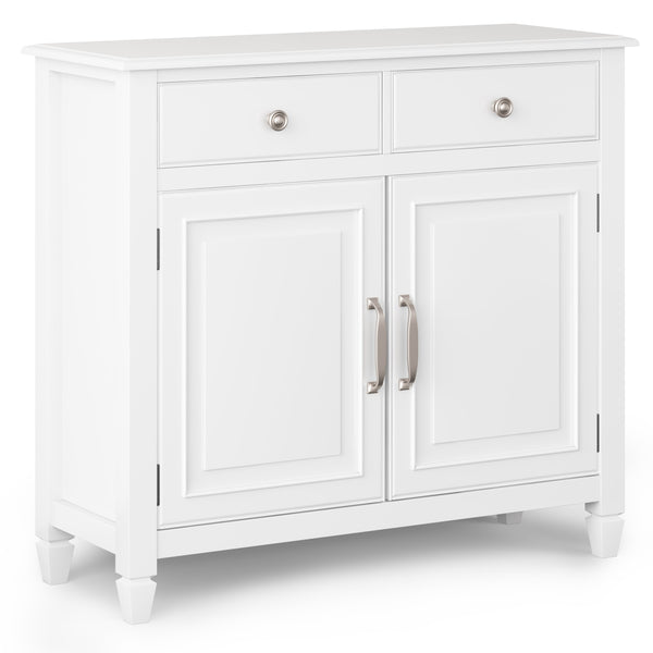 English Elm Connaught Handcrafted Solid Wood Entryway Storage Cabinet In White - Timeless British Colonial Style B136P158544