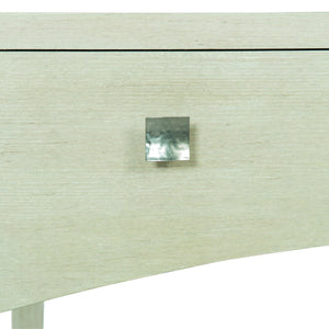 Bernhardt Bernhardt East Hampton Desk With Cerused Linen Quartered Ash, 3 Drawers, Aged Silver Accents — Refined Workstation 395510
