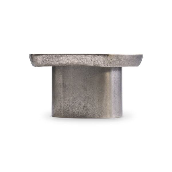 Bernhardt Bernhardt Sculptural Clawson Cocktail Table In Graphite Cast-Aluminum, Irregular Pentagon Top, Outdoor-Ready 338014B