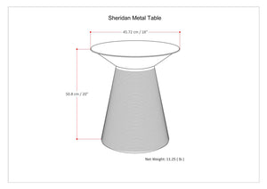 English Elm Sheridan Handcrafted Metal Accent Table with Aged Copper Finish, Circular Base Detail, 18" H Gray B136P158975