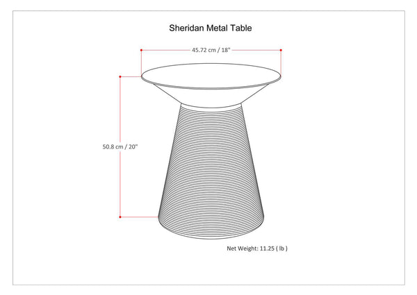 English Elm Sheridan Handcrafted Metal Accent Table with Aged Copper Finish, Circular Base Detail, 18" H Gray B136P158975