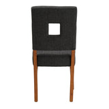 Homelegance By Top-Line Trillian Upholstered Fabric Keyhole Dining Chairs (Set of 2) Black Rubberwood