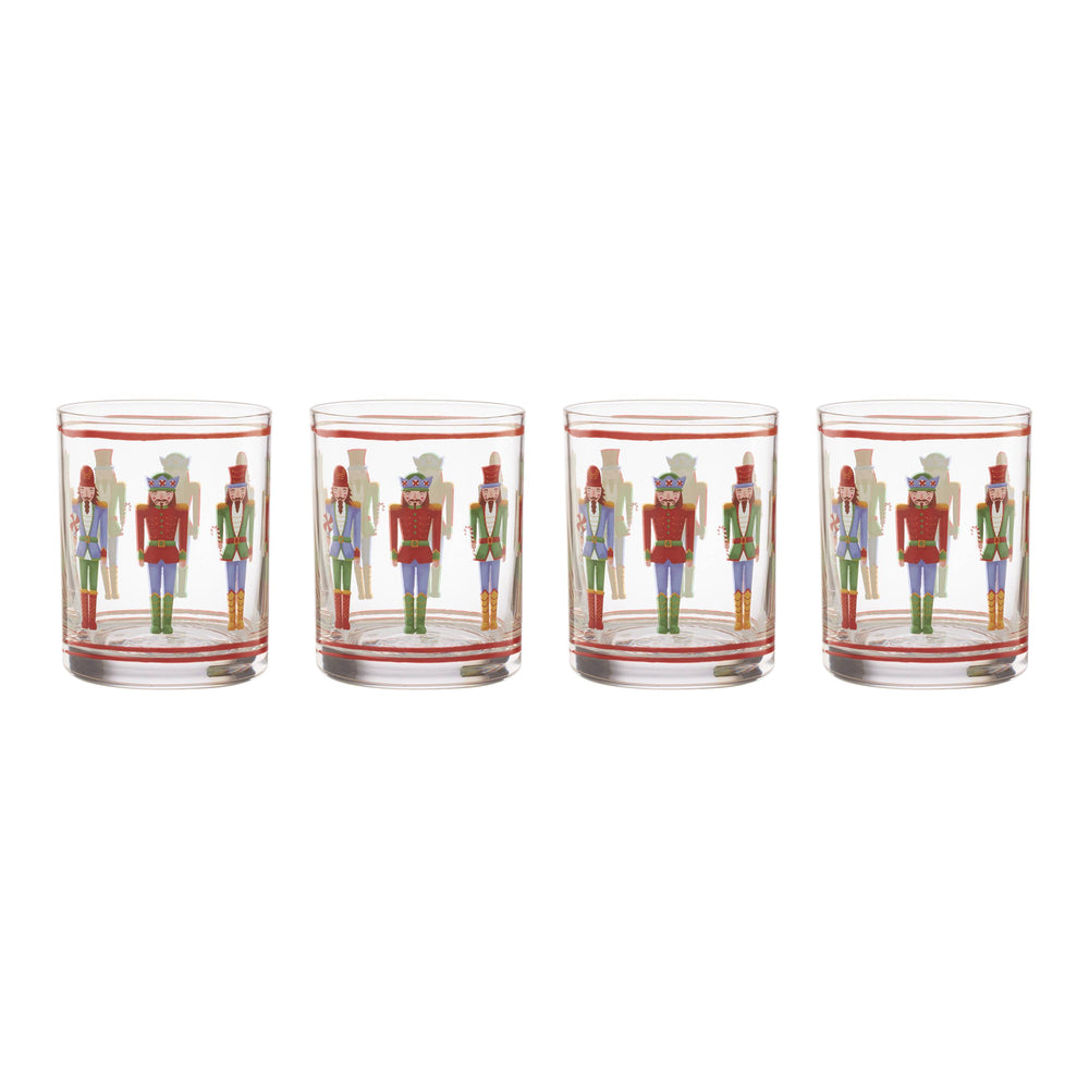 Lenox Nutcracker DOF Glasses, Set of 4 Red & Green, NO COLOR GLASS,CRYSTAL 896921