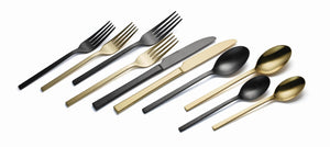 Lenox Oneida Allay Mixed 40 Piece Everyday Flatware Set, Service for 8 Black, BLACK METAL B1083040A