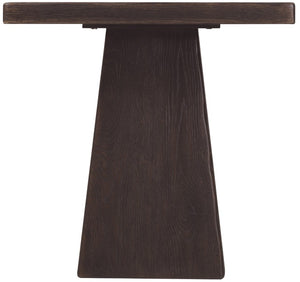 Hooker Furniture Driftwood Rustic End Table With Buckboard Finish, Oak Pedestal Accent Table With Distressed Charm Blacks 6820-80113-99