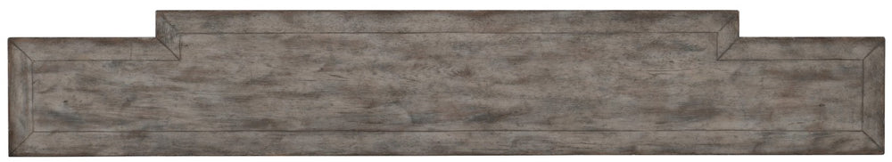Hooker Furniture Sanctuary Four-Drawer Console Table — Slim 12" Depth, Light Gray Aged Finish, Pecky Pecan Veneers 5620-85001-LTGY
