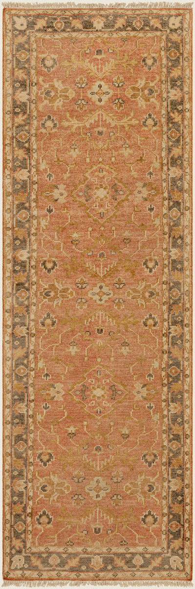 Hillcrest HIL-9009 3' x 12' Runner Handmade Rug HIL9009-312  Brown, Charcoal, Olive, Wheat, Mustard, Burgandy Surya
