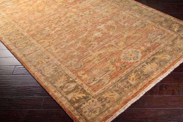 Hillcrest HIL-9009 8' x 8' Round Handmade Rug HIL9009-8RD  Brown, Charcoal, Olive, Wheat, Mustard, Burgandy Surya