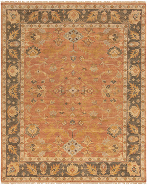 Hillcrest HIL-9009 8' x 11' Handmade Rug HIL9009-811  Brown, Charcoal, Olive, Wheat, Mustard, Burgandy Surya