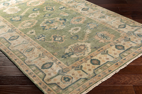Hillcrest HIL-9017 8' x 11' Handmade Rug HIL9017-811  Dusty Sage, Yellow, Light Sage, Teal Surya