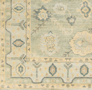 Hillcrest HIL-9017 8' x 11' Handmade Rug HIL9017-811  Dusty Sage, Yellow, Light Sage, Teal Surya