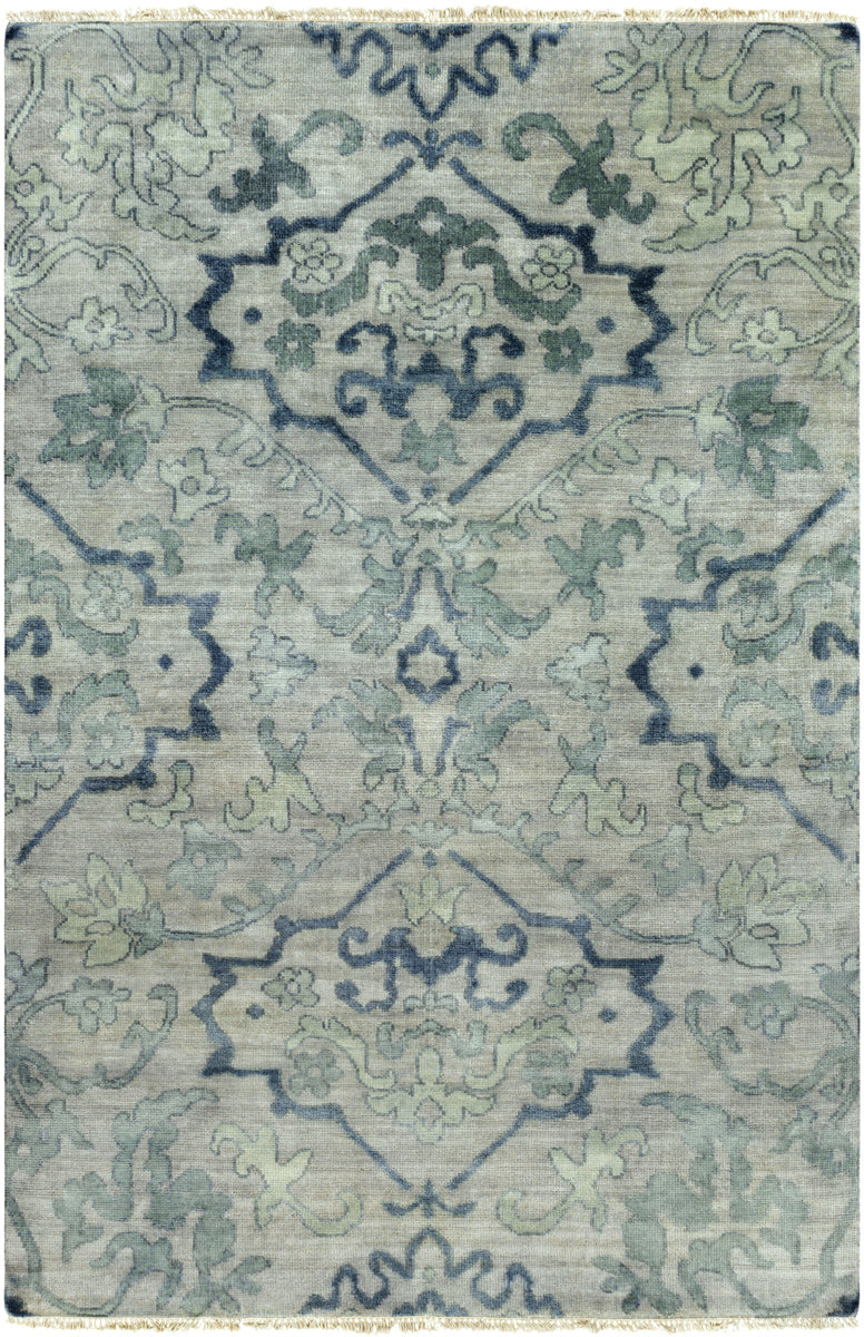 Hillcrest HIL-9036 5'6" x 8'6" Handmade Rug HIL9036-5686  Blue, Light Sage Surya