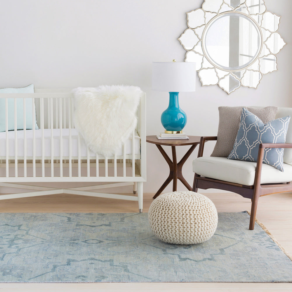 Hillcrest HIL-9036 5'6" x 8'6" Handmade Rug HIL9036-5686  Blue, Light Sage Surya