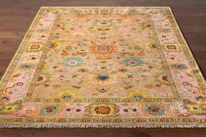 Hillcrest HIL-9043 8' x 11' Handmade Rug HIL9043-811  Dusty Pink, Light Brown, Sky Blue, Olive, Brown, Navy Surya