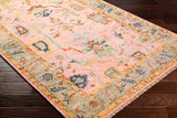 Hillcrest HIL-9044 8' x 11' Handmade Rug HIL9044-811  Seafoam, Bright Yellow, Dusty Pink, Peach, Dark Blue, Brown Surya