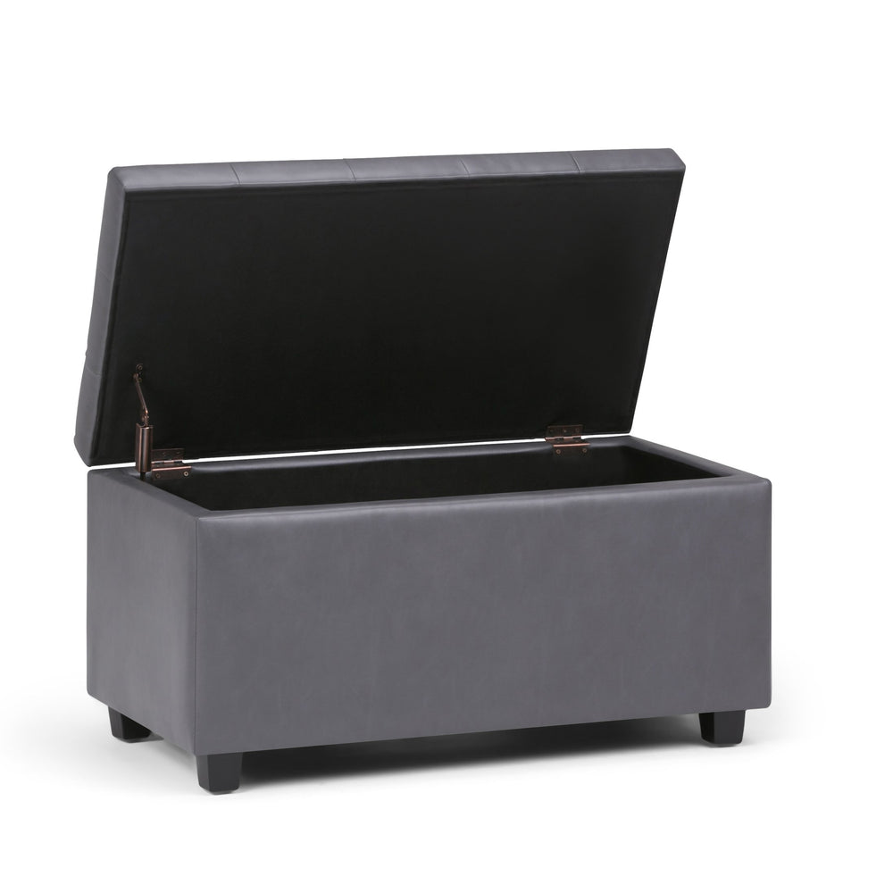 English Elm Cosmopolitan Storage Ottoman In Stone Grey - Stylish, Versatile Seating & Hidden Storage Solution B136P159772