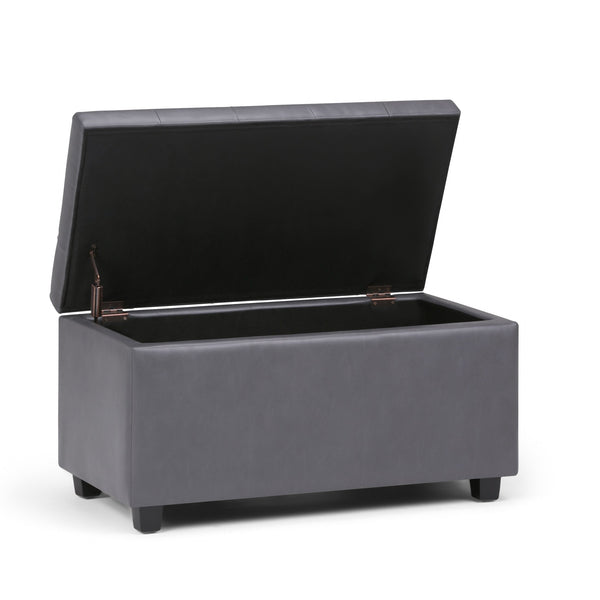 English Elm Cosmopolitan Storage Ottoman In Stone Grey - Stylish, Versatile Seating & Hidden Storage Solution B136P159772