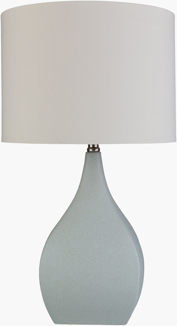 Surya Hinton 26" Modern Accent Table Lamp - Stylish Crystal & Ceramic Design For Living Room & Bedroom Body, Ice Blue,Finial, Clear,Harp, Metallic ,Nickel Ceramic,Linen,Polyester,Crystal Hin-001