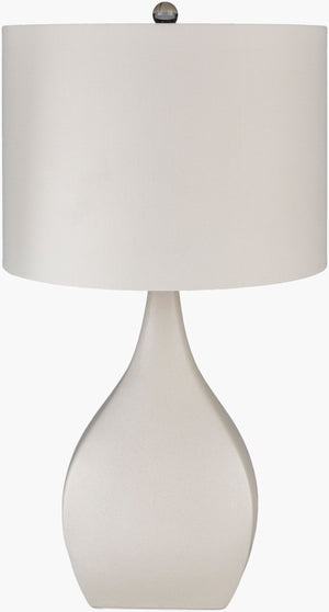Surya Hinton 26" Modern Accent Table Lamp - Stylish Crystal & Ceramic Design For Living Room & Bedroom Body, Cream,Finial, Clear,Harp, Metallic ,Nickel Ceramic,Linen,Polyester,Crystal Hin-002