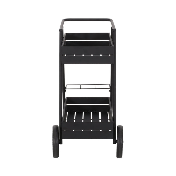 English Elm Christopher Knight Home® - REX Industrial Black Iron Bar Cart with Wheels, Wine Bottle Holders & Matte Powder-Coated Frame 71521.00BLK