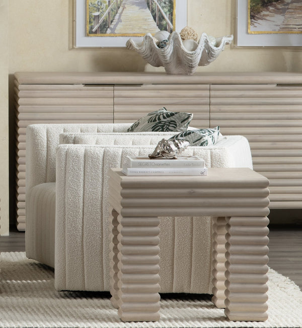 Crestview Collection Coastal Accent Tables - Stylish Bayur Wood End Table With Unique Stacked Design For Modern Elegance Cream Solid Wood Cvfdr1225