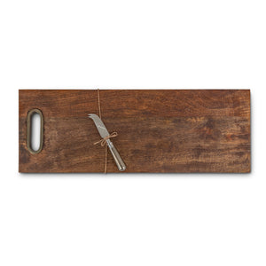 Mango Wood Cutting Board with Cheese Knife, 22" EAW95963 Park Hill