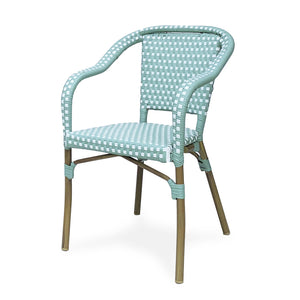 English Elm Bistro Chair Set of 2 French Country Woven Aluminum Outdoor Patio Seating Pair 72906.00LT